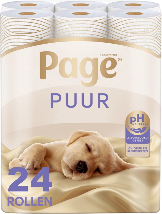 Page® toiletpapier - Puur wc papier - 24 rollen - Ultieme verzorging voor de huid - Voordeelverpakking