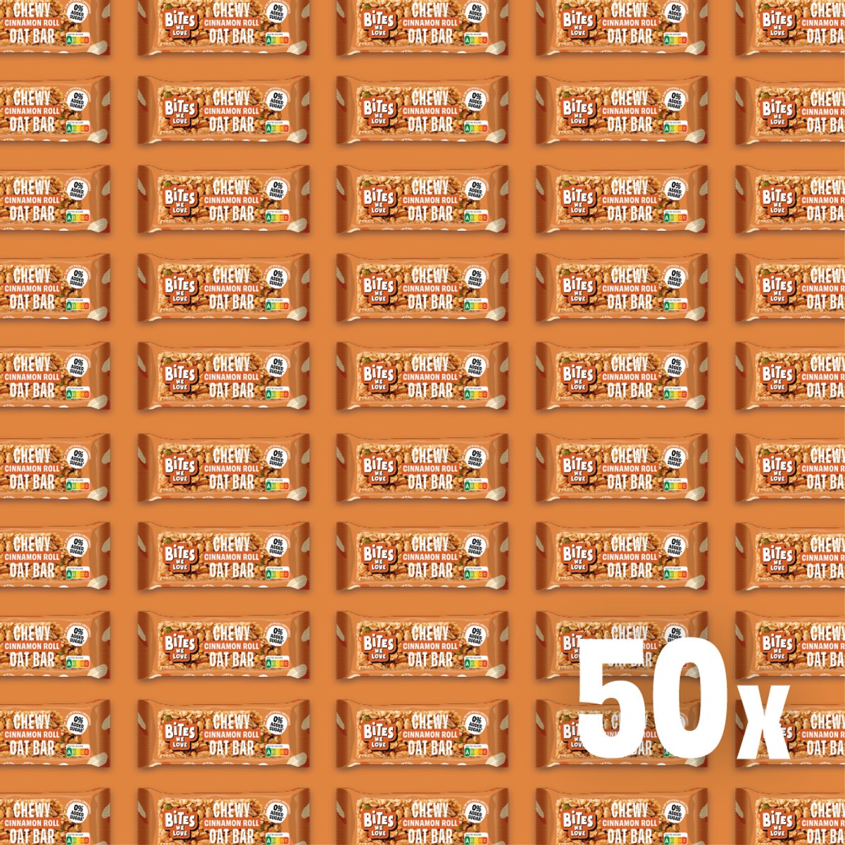BitesWeLove Chewy Oat Bar Cinnamon Roll haver 50 x 30g