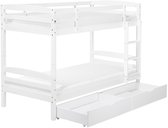 Bol.com REGAT - Stapelbed met opbergruimte - Wit - 90 x 200 cm - Dennenhout aanbieding