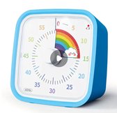 Visuele Timer voor Kinderen – 60 Minuten Afteltimer met Stille Werking – Regenboog Design – Concentratiehulp voor Thuis of in de Klas – Blauw