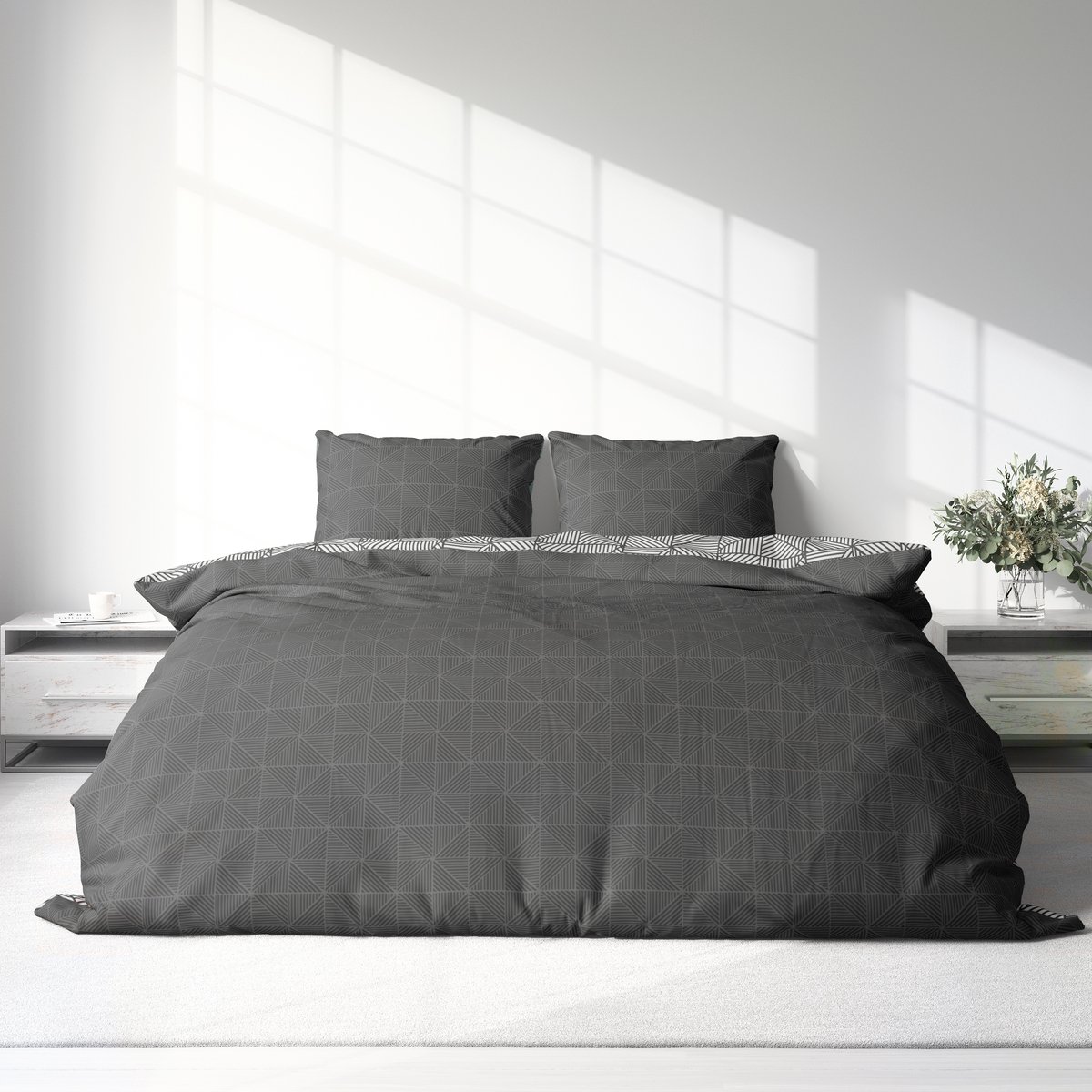 Dekbedovertrek 100% Katoen Premium - 240 x 260 cm - Extra breed - Abstractbox