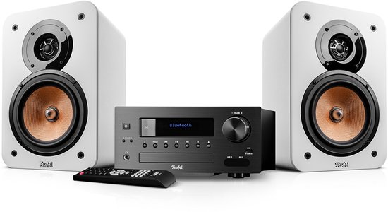 Teufel Ultima 20 KOMBO 2 Compacte stereo hifi-installatie met CD, Bluetooth, USB, Dab digitale radio, FM-radio, muziekstreaming, Bass Reflex (wit
