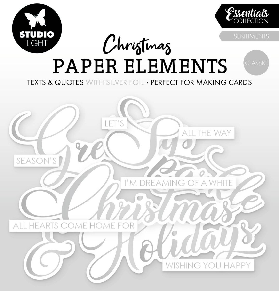 Paper elements Silver sentiments classic - Essentials nr. 37
