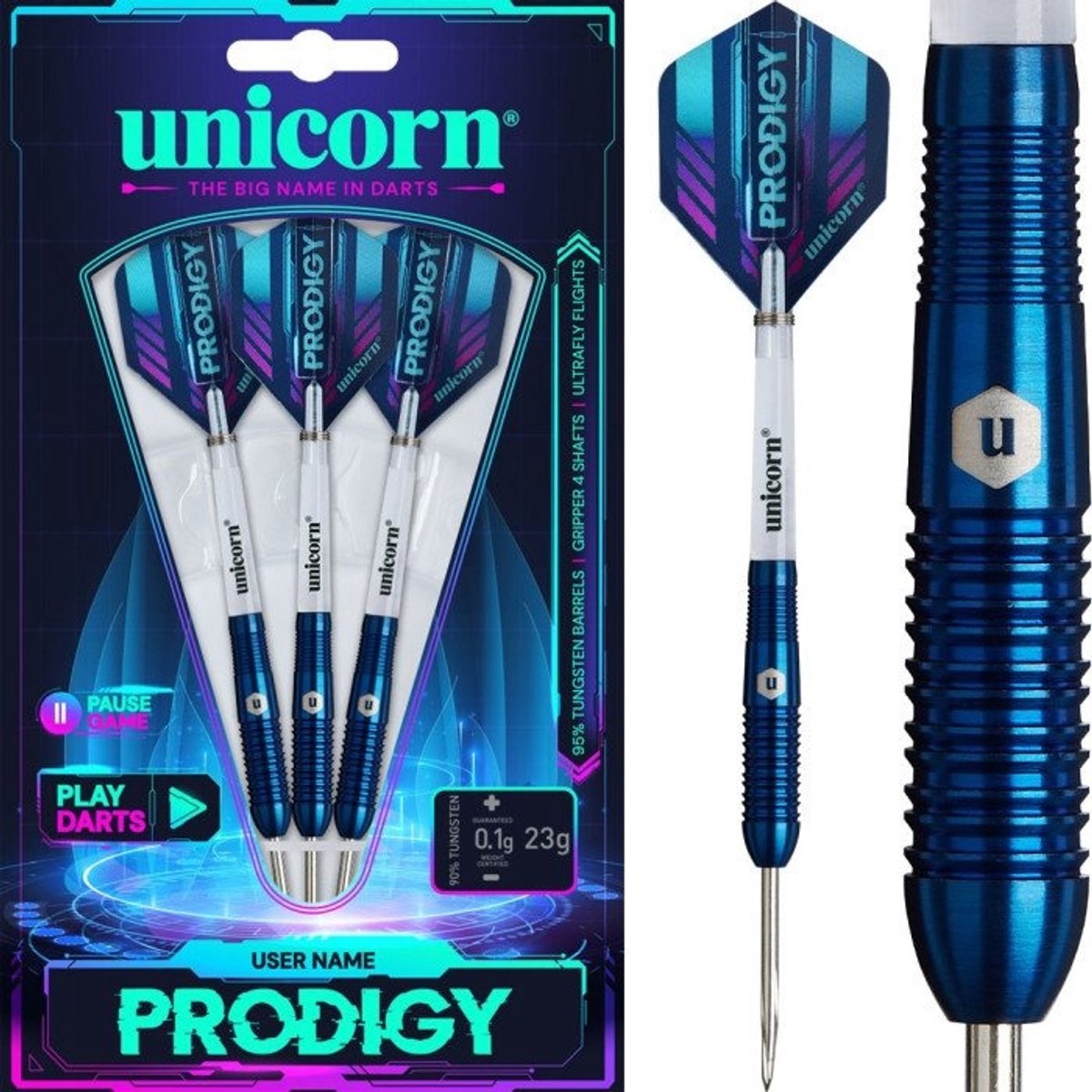 Unicorn Prodigy S2 95% - Dartpijlen 23 Gram