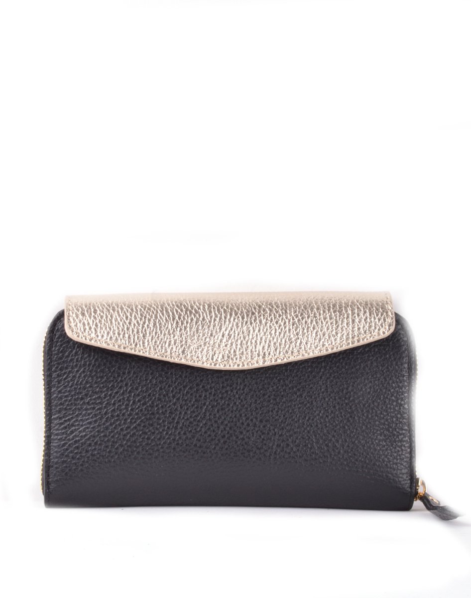 Giuliano lederen portemonee - Dames - Made in Italy - Zwart