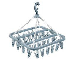 Sokkendroger - Droogrek - 32 Knijpers - Sokken Hanger - Wasrek Sokken - Wasrek - Droogrek - Carrousel - Droogcarrousel - Washanger - Sokkendroogrek - Blauw
