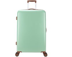 Decent RETRO Grote maat koffer 76 × 48 × 30 - Reiskoffer met wielen - Lichtgewicht koffer - Reiskoffer groot - Veilig TSA Cijferslot - Light Green