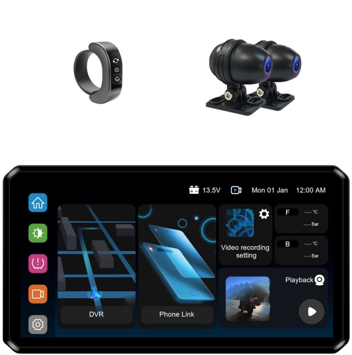 AlienRider M2S Motorcycle Multimedia System + Cameras - Maat -