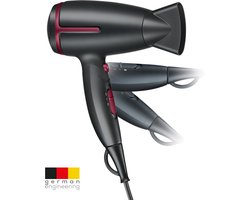 Beurer HC 25 Limited Editon 25 Reisföhn – Inklapbaar – Compact voor Wereldwijd gebruik – Snel Droog Haar en Perfecte Styling – Dankzij Ionenfunctie & Koude luchtstand – Zwart/bordeauxrood