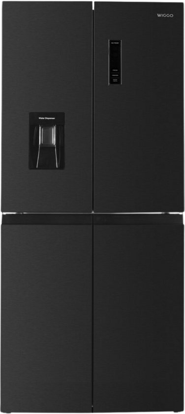 Wiggo WR-MD18 Amerikaanse koelkast 419L No Frost 4 deuren waterdispenser StayFresh display roestvrijstaal