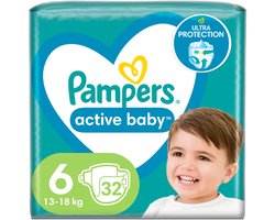Pampers Active Baby – Maat 6 - Luiers - 13‑18 kg - 32 Stuks