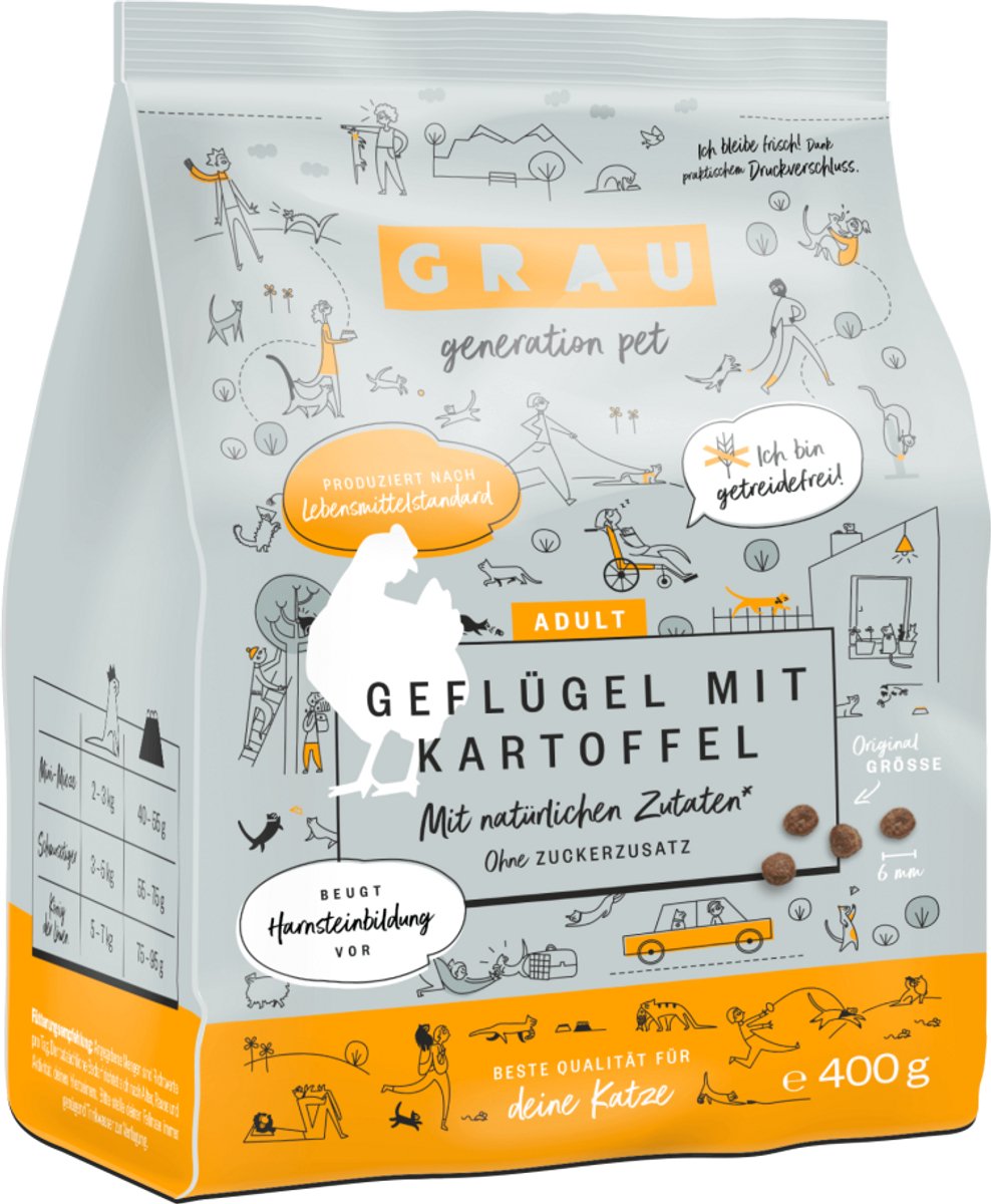 Grau kattenbrokken gevogelte met aardappel 2 kg