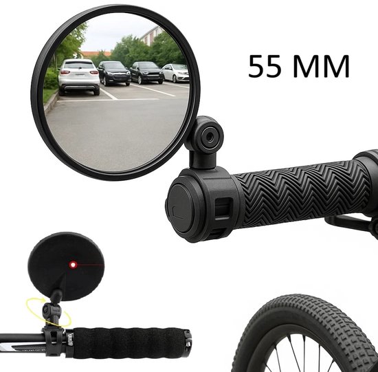 Cheaperito Fietsspiegel - verstelbare spiegel voor fiets - 55 mm diameter
