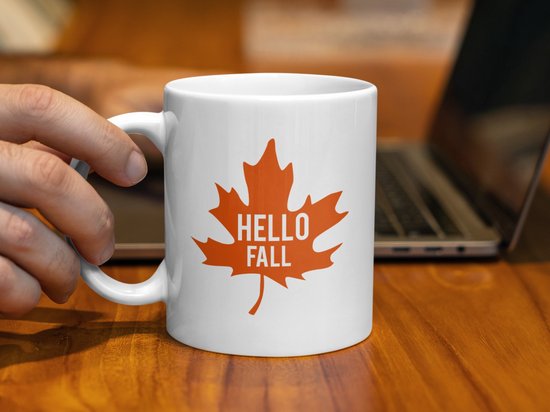 Mug Hello Autumn, Mug Feuille d'automne, Mug Saisonnier, Idée Cadeau Automne, Mug Confortable