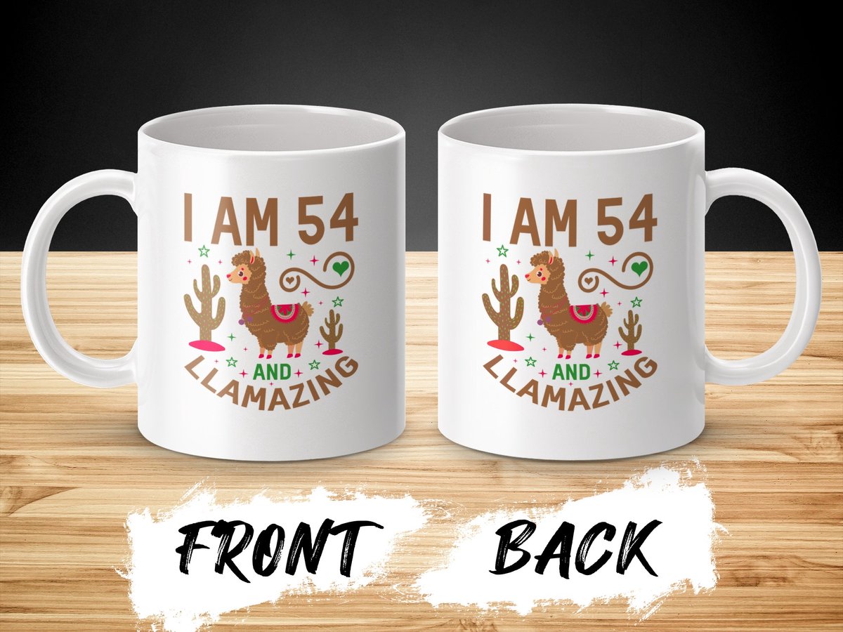 54e Verjaardag Lama Mok, Grappige Verjaardagscadeau Mok, Lama Cactussen Mok, Verjaardag Lama Mok, Lama Koffiemok