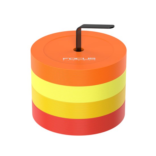 Focus Fitness - Disques de marquage - Disques d'entraînement - Matériel de formation - 4 couleurs