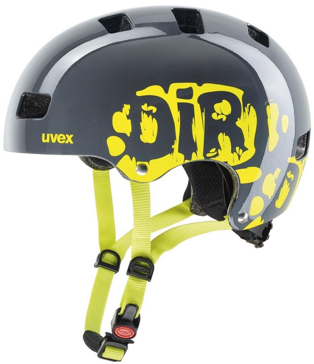 uvex Kid 3 Fietshelm Kind Dirtbike Grey/Lime - Unisex - maat 55-58 – foto 3
