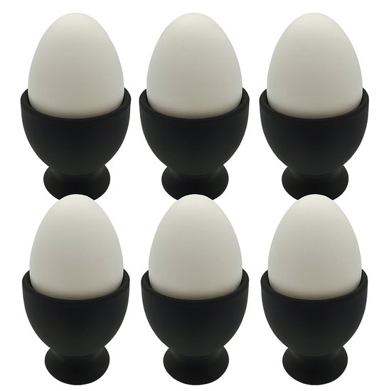 Eierhouder - leuke eierhouders - 6 stuks - zwart