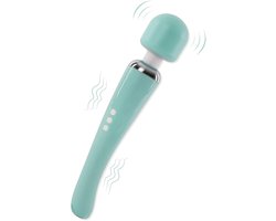 Wand vibrator groot | – Draadloze Magic Wand Vibrator – 20 Vibraties & 8 Snelheden – Stil, Waterbestendig & Oplaadbaar – Groen