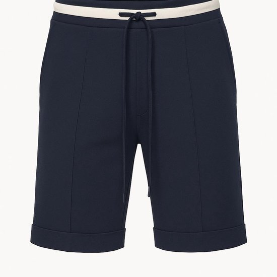 Stella Fiora – Luxe Marineblauwe Travelshort met Sportieve Tailleband