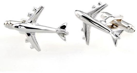 Boutons de manchette Aviation - Boutons de manchette Avion de Luxe - Boutons de manchette Avion - Argent