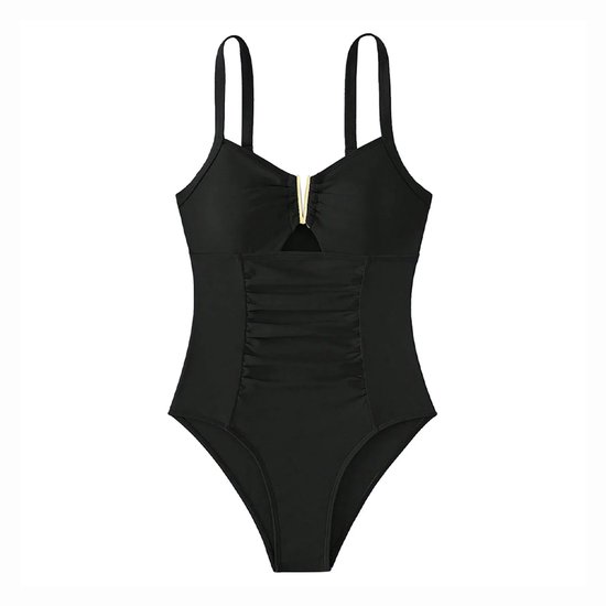 Maillot de bain élégant - Ouverture en V- Maillots de bain femme - Dos nu - Zwart - Bikini
