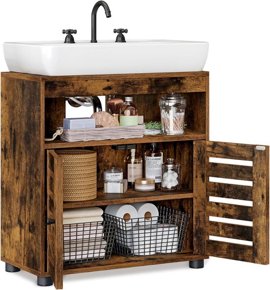 ZRSS® Wastafel Onderkast - Met Uitsparing - Badkamer Meubel Kastje - Staand - Opbergruimte