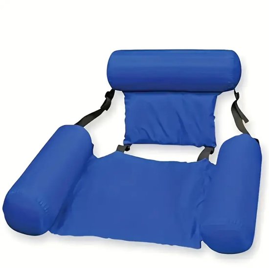 Blauwe Opblaasbare Drijfstoel - Drijvende WaterStoel LoungeStoel WaterHangmat Zwembad Ligbed Luchtbed - Floating Bed - Beach Float - Float LoungeStoel - Drijvende Water Ligstoel - Opblaasbaar