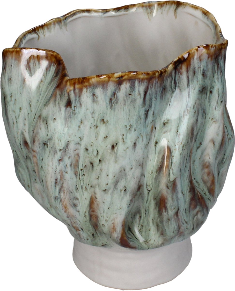 HD Collection Vase Stoneware Green 21x21x24cm