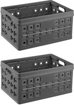 Sunware - Square vouwkrat 46L - Set van 2 - Antraciet