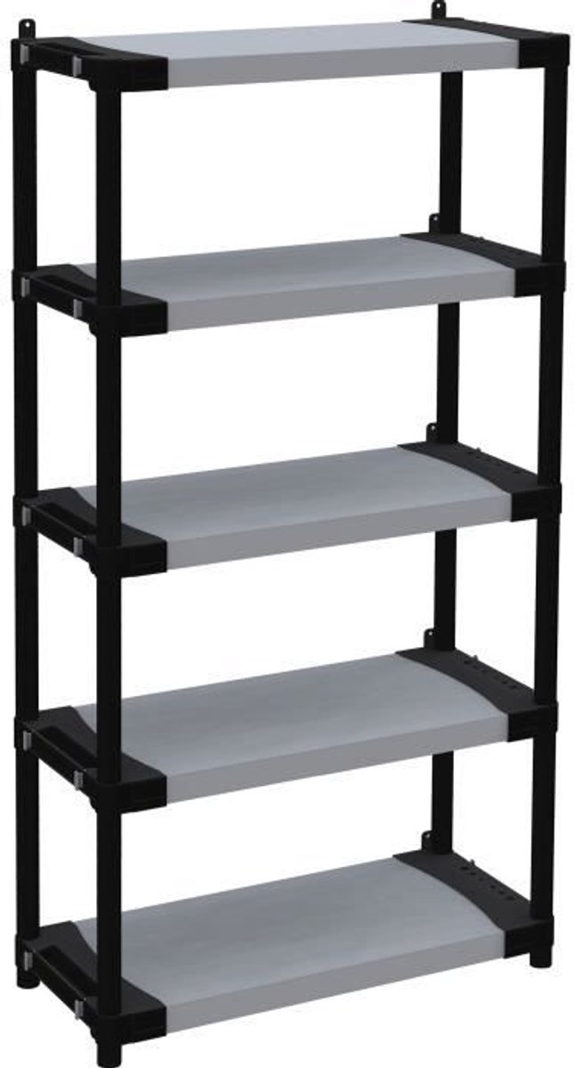 Kunststof plank - TOOD - 5 planken - Draagvermogen 80 kg - 80x40x171 cm - Zwart/grijs