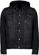 Leif Nelson Jeansjack voor heren, jeansjas met capuchon, coole gebreide