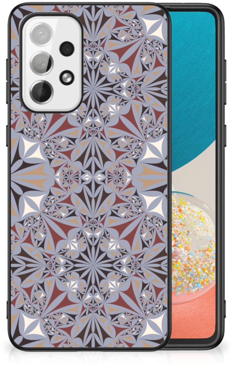 Samsung Galaxy A73 Marmeren Print Telefoonhoesje Flower Tiles