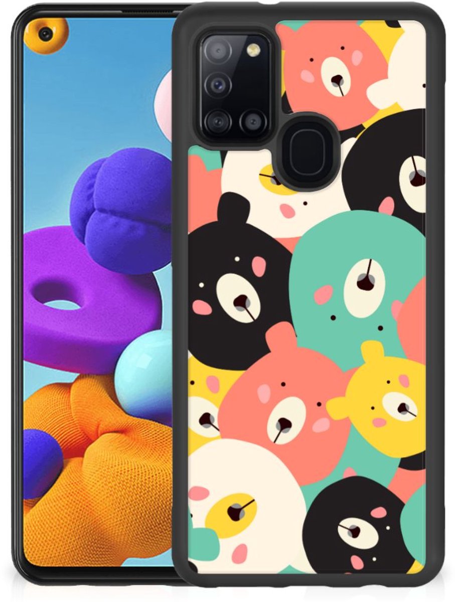 Back Cover voor Samsung Galaxy A21s Bumper Hoesje Bears