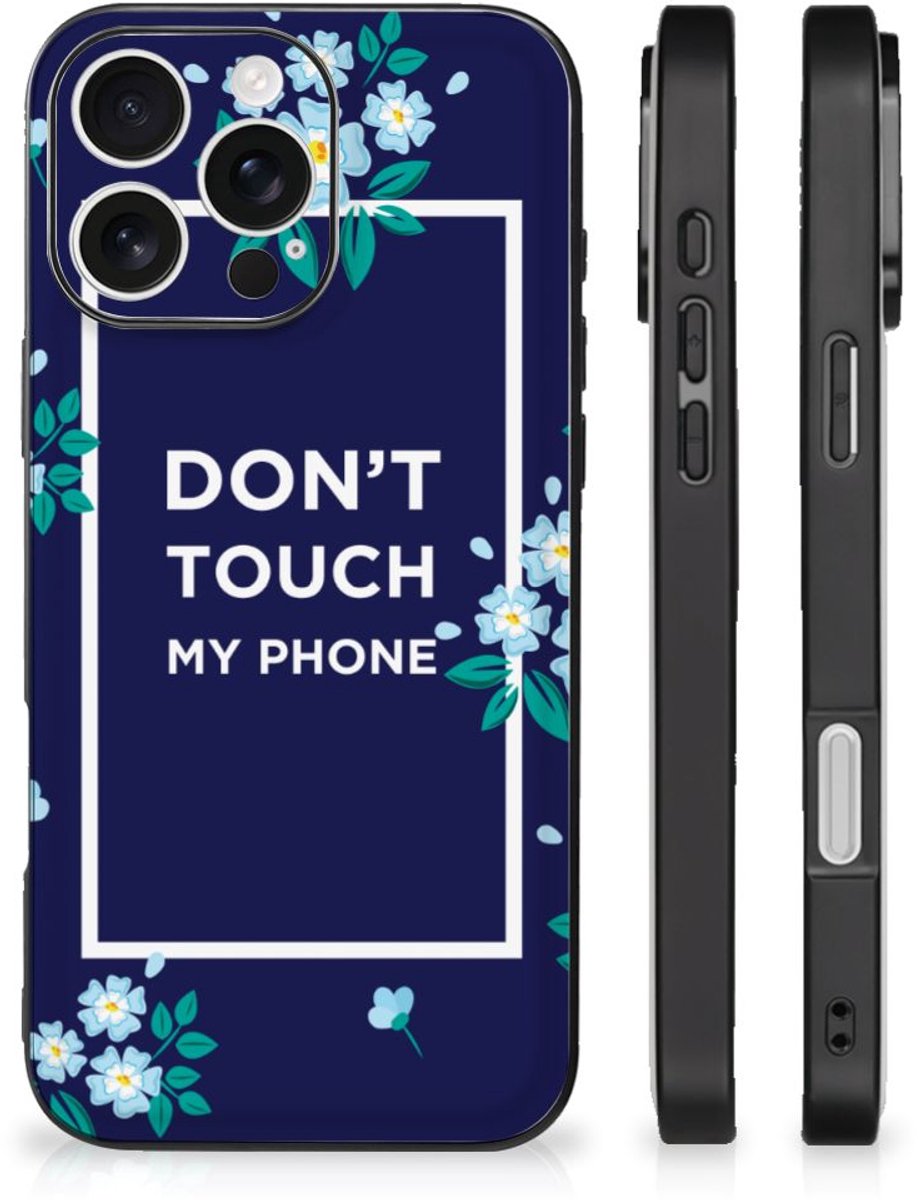 iPhone 16 Pro Telefoon Hoesje Flowers Blue DTMP