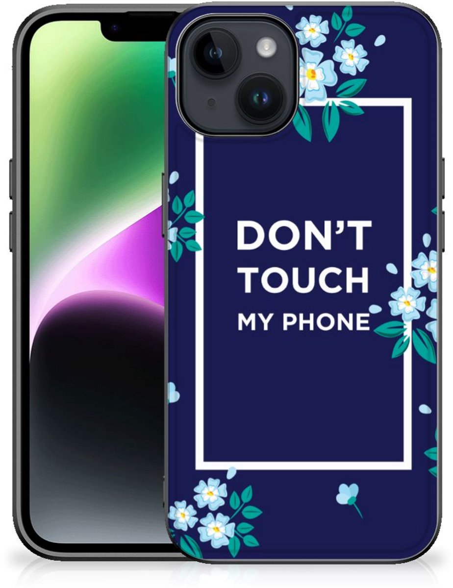 iPhone 15 Telefoon Hoesje Flowers Blue DTMP