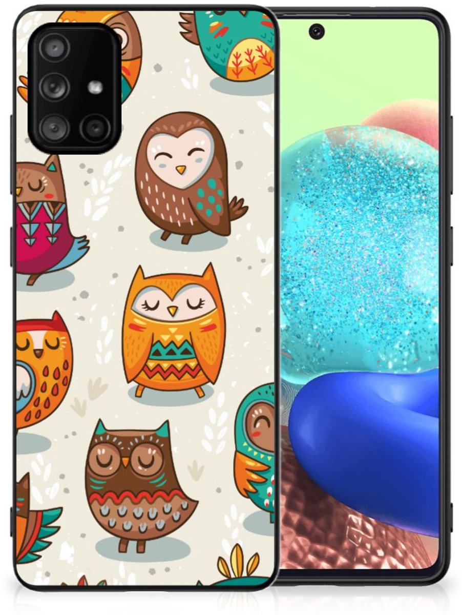 Samsung Galaxy A71 Dierenprint Telefoonhoesje Vrolijke Uilen