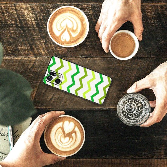 OPPO Find X5 Pro Back Case Zigzag Groen