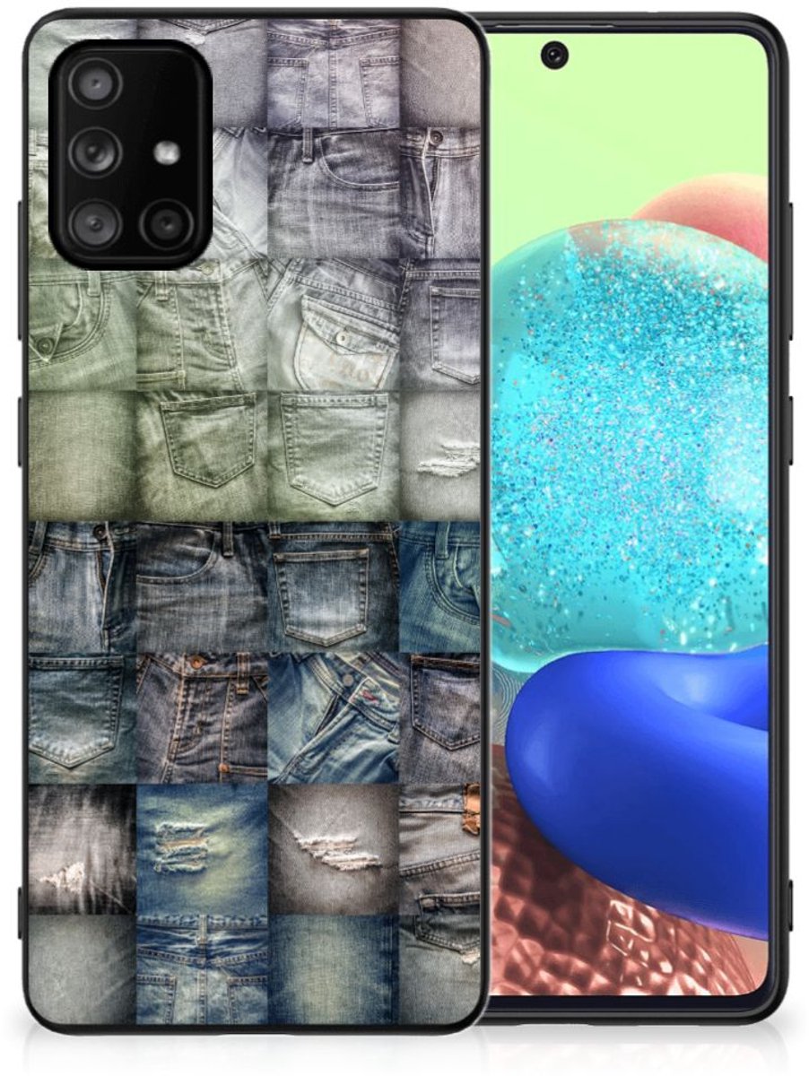 GSM Cover Samsung Galaxy A71 Spijkerbroeken