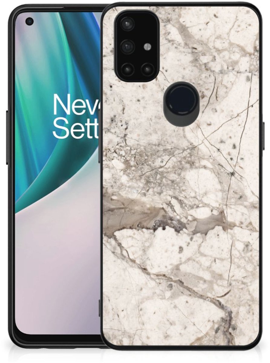OnePlus Nord N10 5G Marmeren Print Telefoonhoesje Marmer Beige