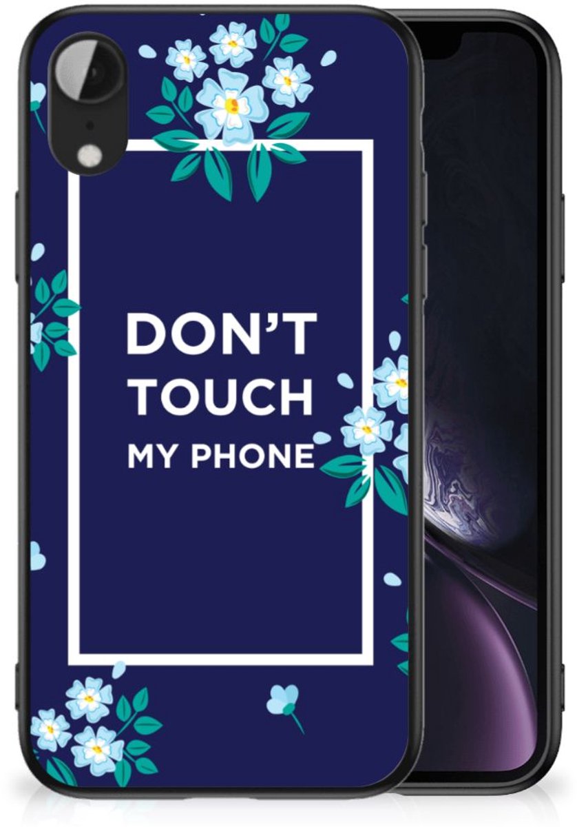 Apple iPhone XR Telefoon Hoesje Flowers Blue DTMP