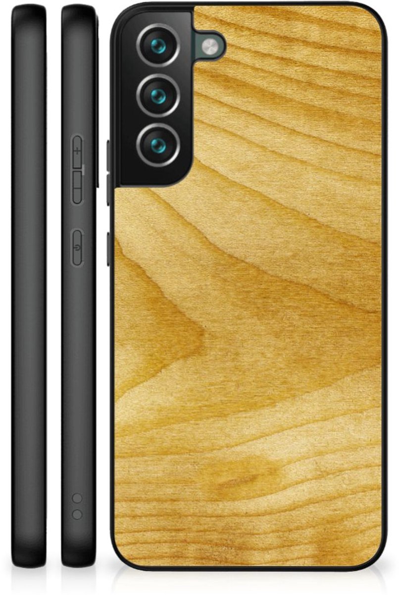 Back Cover voor Samsung Galaxy S22 Plus Houten Print Telefoonhoesje Licht Hout