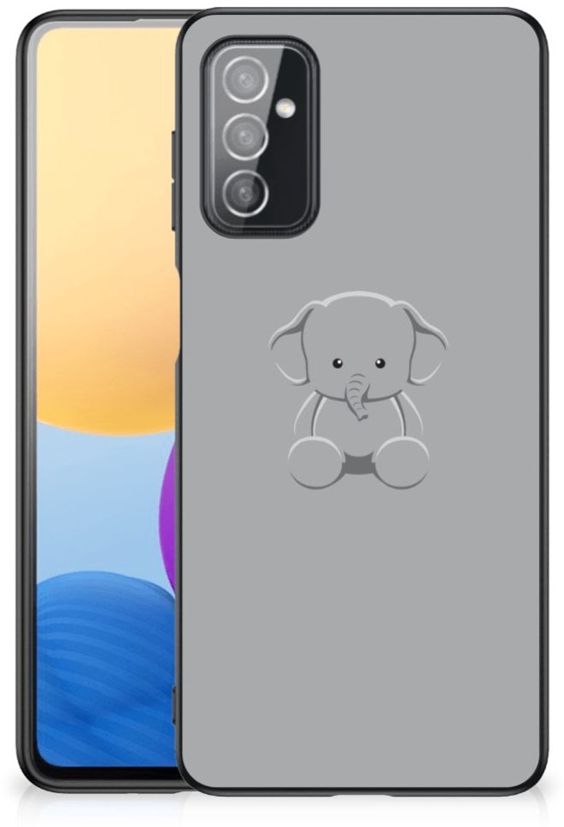 Back Cover voor Samsung Galaxy M52 Hoesje Grijs Baby Olifant