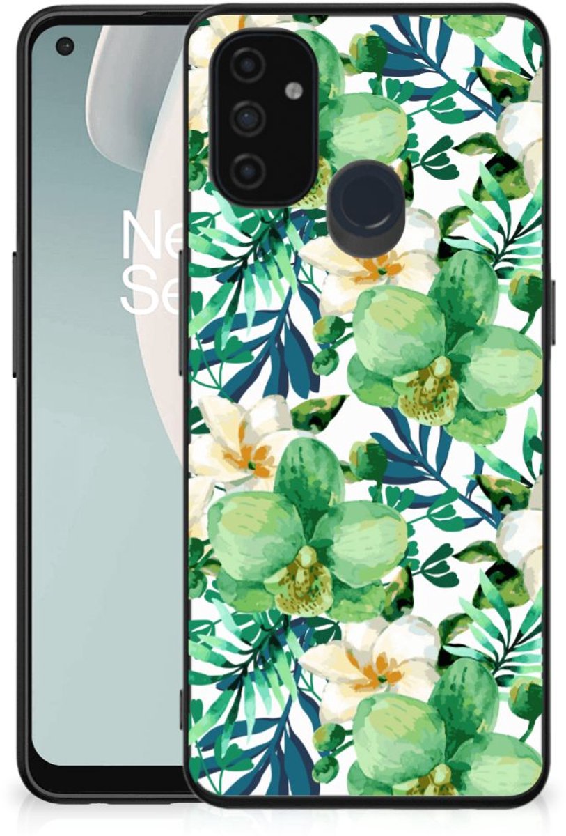 OnePlus Nord N100 Bloemen Hoesje Orchidee Groen