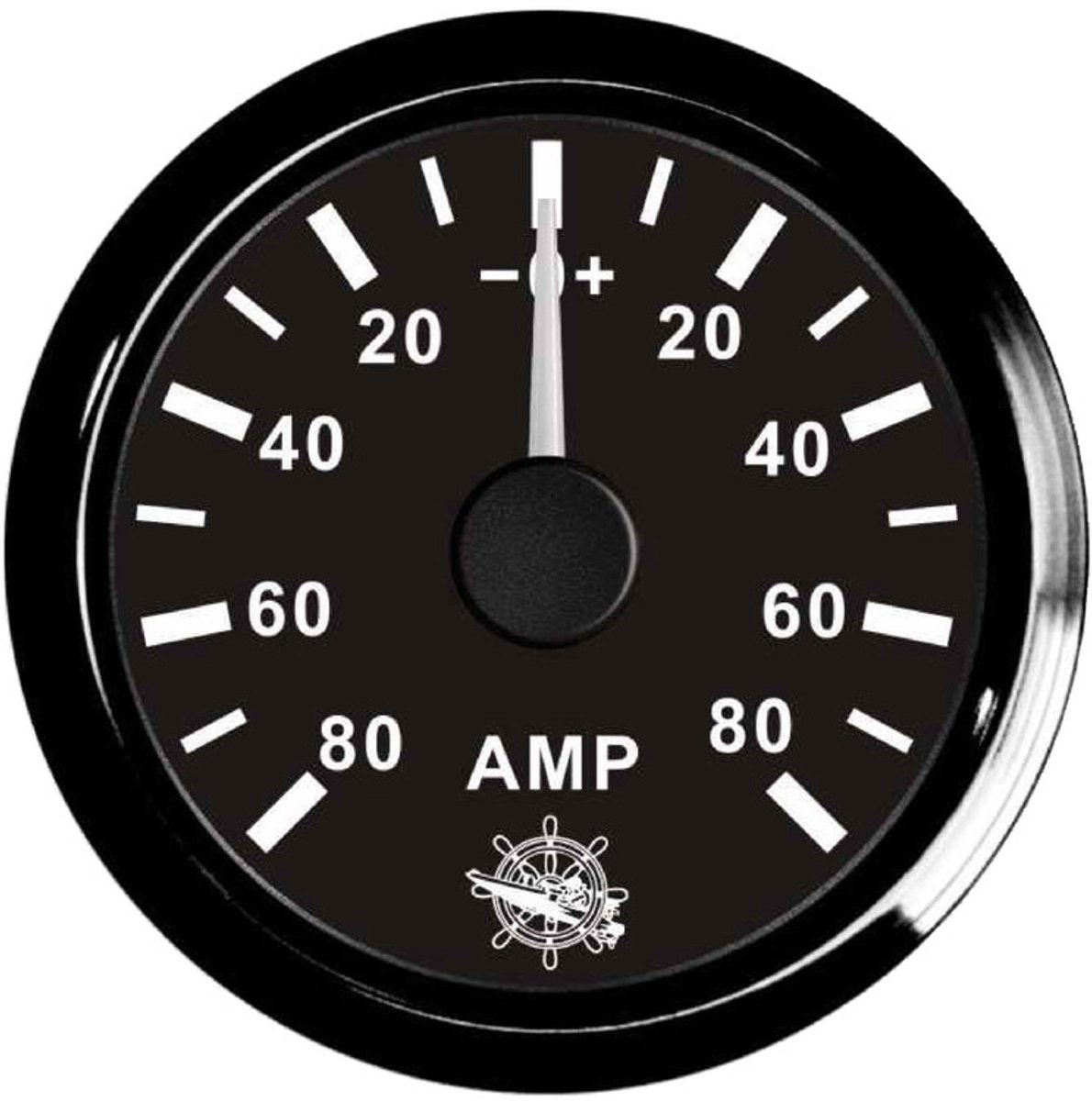 Osculati 12/24V zwarte Ampèremeter met Shunt 80A Ø51mm gatmaat | 27.320.24
