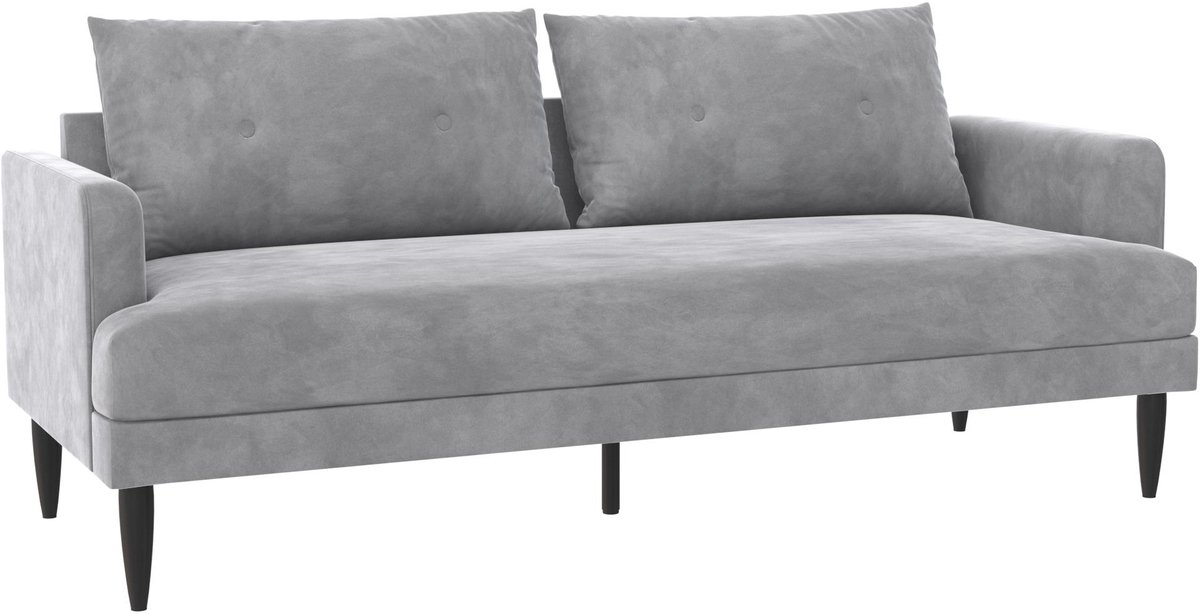 Notio Living Bailey-Sofa 3-zits - Lichtgrijs Fluweel