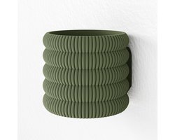 Fleuriek - Hangende bloempot voor binnen Groen - Grote plantenpot, Groene muurdecoratie - Kunststof bloempot voor aan de muur - D15 cm