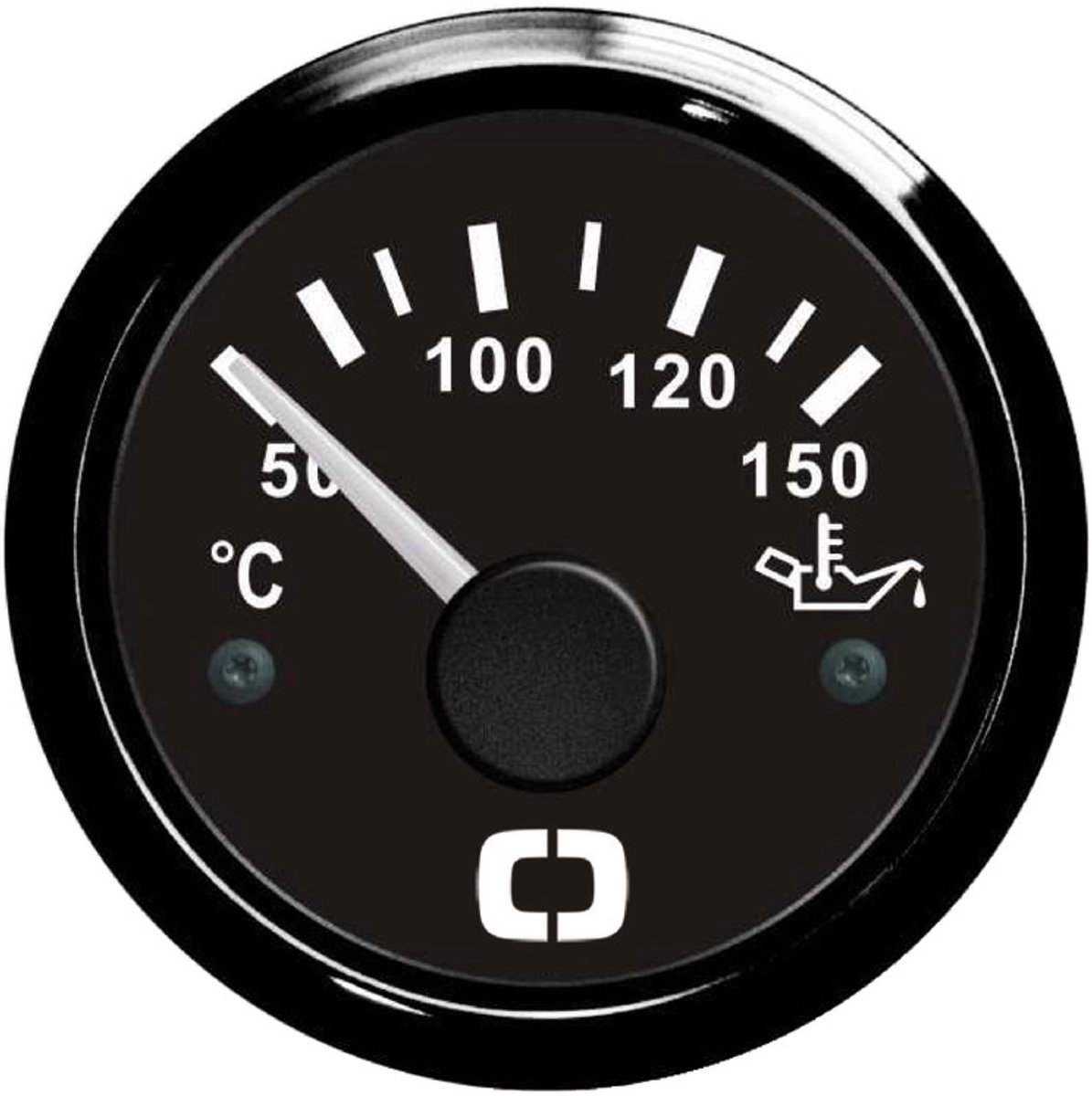 Osculati 12/24V zwarte Olietemperatuurmeter 50-150° Ø51mm gatmaat | 27.320.09