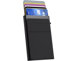 Nuvance - Pasjeshouder Uitschuifbaar - Rfid Bescherming - Pasjeshouders voor Mannen en Vrouwen - Creditcardhouder - Zwart Nuvance - Pasjeshouder Uitschuifbaar - Rfid Bescherming - Pasjeshouders voor Mannen en Vrouwen - Creditcardhouder - Zwart