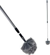 Synx Tools ragebol met telescoopsteel - Stoffer - Plumeau - spinnenrager met telescoopsteel 175 cm - Grijs - Plumeaus - Uitschuifbaar - Duster
